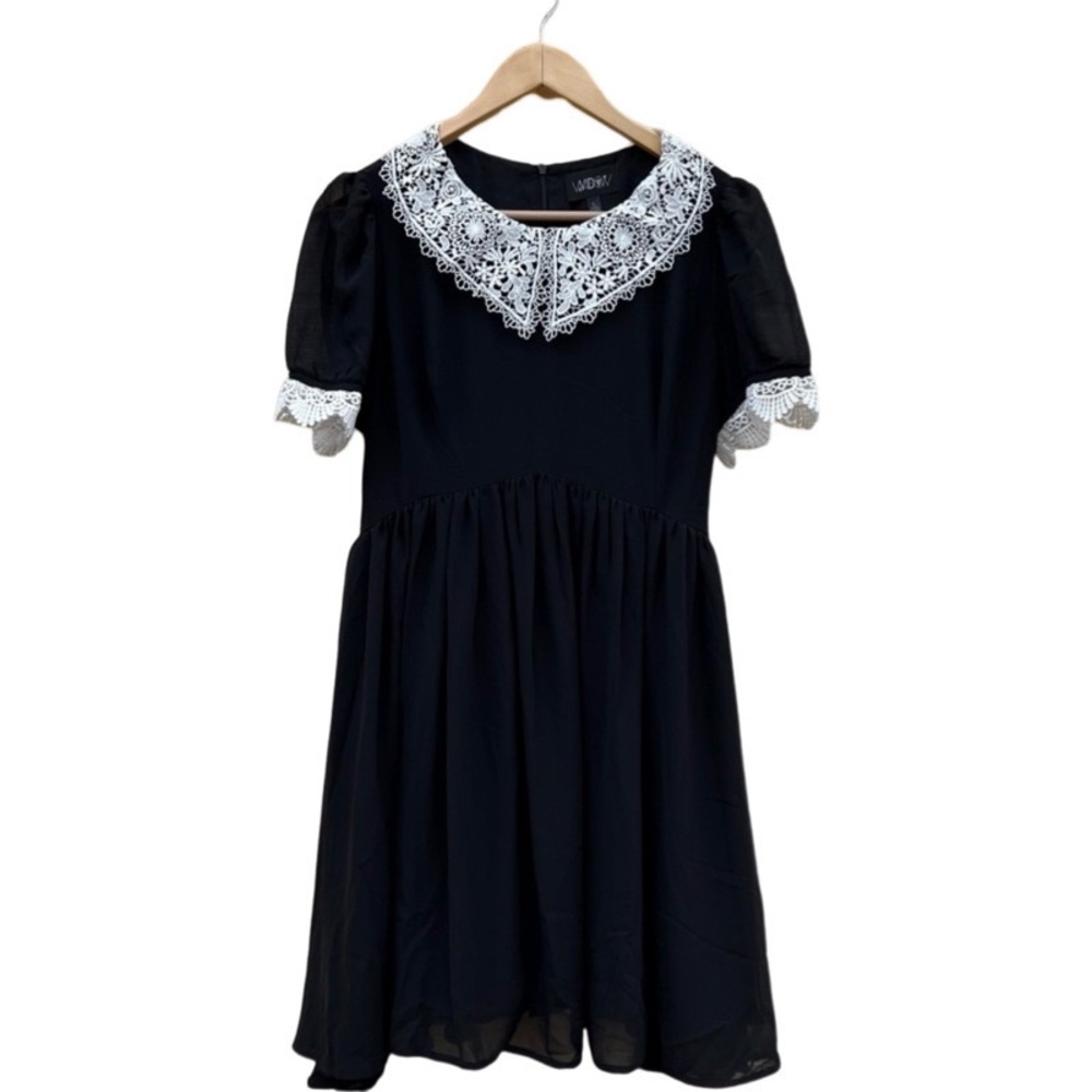 Little Black Dress Sheer Lace Goth Mini Baby Doll Dress Dolls Kill L